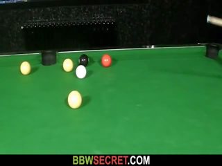 Her BF Fucks Fat streetwalker On The Pool Table