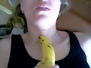Jag suga och reta med en bananen