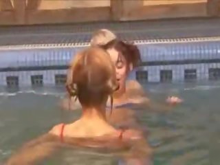 Three italian chicks in the pool