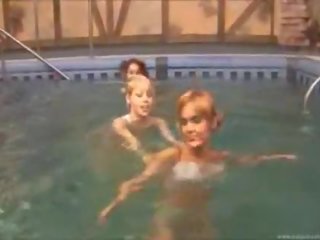 Three spanish babes in the pool